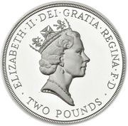 2 Pounds - Elizabeth II Bill of Rights; Silver Proof obverse image