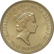 2 Pounds - Elizabeth II 3rd portrait; Claim of Right obverse image