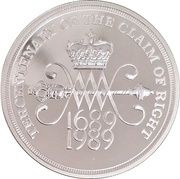2 Pounds - Elizabeth II Claim of Right; Silver Proof, United Kingdom, 1989 reverse image