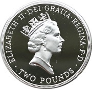 2 Pounds - Elizabeth II Bill of Rights; Silver Piedfort obverse image