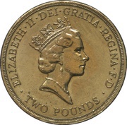 2 Pounds - Elizabeth II 3rd portrait; Bank of England obverse image