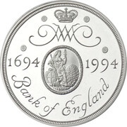 2 Pounds - Elizabeth II Bank of England; Silver Piedfort, United Kingdom, 1994 reverse image