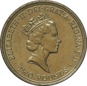 2 Pounds - Elizabeth II 3rd portrait; World War II obverse image