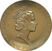 2 Pounds - Elizabeth II 3rd portrait; UEFA Euro 1996 obverse image