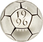 2 Pounds - Elizabeth II UEFA Euro 1996; Silver Piedfort, United Kingdom, 1996 reverse image