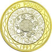 2 Pounds - Elizabeth II Technology; Silver Proof, United Kingdom, 1997 reverse image