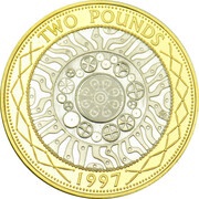 2 Pounds - Elizabeth II Technology; Silver Piedfort, United Kingdom, 1997 reverse image