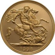 2 Sovereigns- Elizabeth II 4th portrait;, United Kingdom, 1998-2008 reverse image