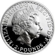 2 Pounds - Elizabeth II 4th portrait; 1 oz Fine Silver (.958) obverse image