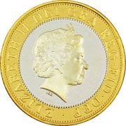 2 Pounds - Elizabeth II Rugby World Cup; Silver Proof obverse image