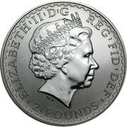 2 Pounds - Elizabeth II 4th portrait; 1 oz Fine Silver obverse image
