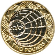 2 Pounds - Elizabeth II 4th portrait; Marconi Telegraph, United Kingdom, 2001 reverse image