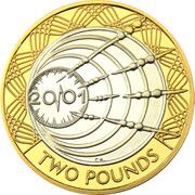 2 Pounds - Elizabeth II Marconi Telegraph; Silver Proof, United Kingdom, 2001 reverse image