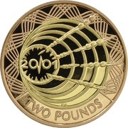 2 Pounds - Elizabeth II Marconi Telegraph; Gold Proof, United Kingdom, 2001 reverse image