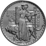 2 Pounds - Elizabeth II 4th portrait; 1 oz Fine Silver, United Kingdom, 2001 reverse image