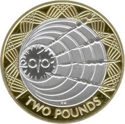 2 Pounds - Elizabeth II Marconi Telegraph; Reverse Frosted Silver Proof, United Kingdom, 2001 reverse image