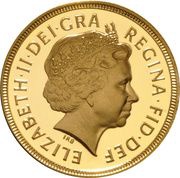 2 Sovereigns- Elizabeth II 4th portrait; Golden Jubilee obverse image