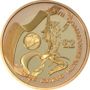 2 Pounds - Elizabeth II Games in England; Gold Proof, United Kingdom, 2002 reverse image