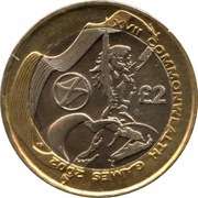 2 Pounds - Elizabeth II 4th portrait; Games in Scotland, United Kingdom, 2002 reverse image