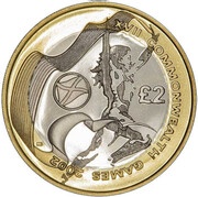 2 Pounds - Elizabeth II Games in Scotland; Silver Proof, United Kingdom, 2002 reverse image