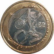 2 Pounds - Elizabeth II 4th portrait; Games in Wales, United Kingdom, 2002 reverse image