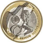 2 Pounds - Elizabeth II Games in Northern Ireland; Silver Proof, United Kingdom, 2002 reverse image