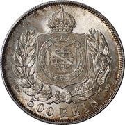 500 Réis - Pedro II Bust issue reverse image