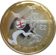 2 Pounds - Elizabeth II Games in England; Silver Piedfort, United Kingdom, 2002 reverse image