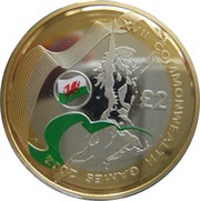 2 Pounds - Elizabeth II Games in Wales; Silver Piedfort, United Kingdom, 2002 reverse image