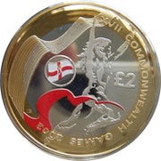 2 Pounds - Elizabeth II Games in Northern Ireland; Silver Piedfort, United Kingdom, 2002 reverse image