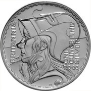 2 Pounds - Elizabeth II 4th portrait; 1 oz Fine Silver, United Kingdom, 2003 reverse image