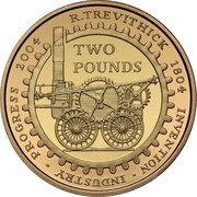 2 Pounds - Elizabeth II Steam Locomotive; Gold Proof, United Kingdom, 2004 reverse image