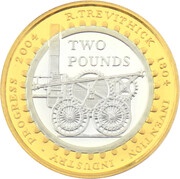 2 Pounds - Elizabeth II Steam Locomotive; Silver Piedfort, United Kingdom, 2004 reverse image