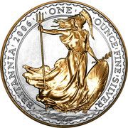 2 Pounds - Elizabeth II 4th portrait; 1 oz Fine Silver, United Kingdom, 2006 reverse image