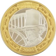 2 Pounds - Elizabeth II Isambard K. Brunel; Silver Proof, United Kingdom, 2006 reverse image