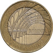 2 Pounds - Elizabeth II 4th portrait; Paddington Station, United Kingdom, 2006 reverse image