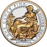 2 Pounds - Elizabeth II 4th portrait; 1 oz Fine Silver, United Kingdom, 2006 reverse image