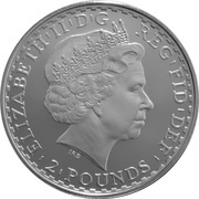 2 Pounds - Elizabeth II 4th portrait; 1 oz Fine Silver obverse image