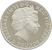 2 Pounds - Elizabeth II 4th portrait; 1 oz Fine Silver obverse image