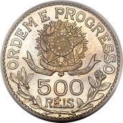 500 Réis no dashes between stars, Brazil, 1913 reverse image