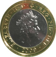2 Pounds - Elizabeth II 4th portrait; Robert Burns obverse image