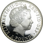 2 Pounds - Elizabeth II 4th portrait; 1 oz Fine Silver obverse image