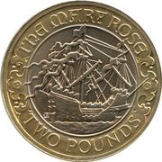 2 Pounds - Elizabeth II 4th portrait; Mary Rose, United Kingdom, 2011 reverse image