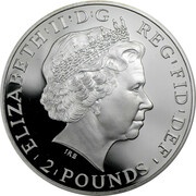 2 Pounds - Elizabeth II 4th portrait; 1 oz Fine Silver obverse image