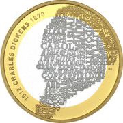 2 Pounds - Elizabeth II Charles Dickens; Silver Piedfort, United Kingdom, 2012 reverse image