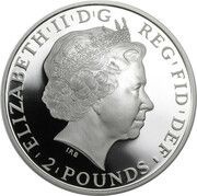 2 Pounds - Elizabeth II 4th portrait; 1 oz Fine Silver, Mule obverse image