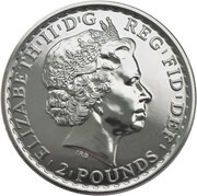 2 Pounds - Elizabeth II 4th portrait; 1 oz Fine Silver obverse image