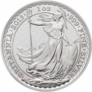 2 Pounds - Elizabeth II 4th portrait; 1 oz Fine Silver, United Kingdom, 2015 reverse image