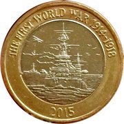 2 Pounds - Elizabeth II 5th portrait; Royal Navy, United Kingdom, 2015 reverse image