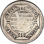 640 Réis - John, Prince Regent Countermarked 600 Réis of Province of Minas Gerais, Joseph I, Bahia Mint, KM#179, Brazil, 1809 reverse image